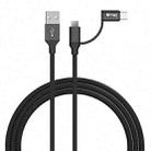 IVON CA52 2.4A USB to Type-C + Micro USB 2 in 1 Charging Sync Data Cable, Length: 1m (Black) - 1