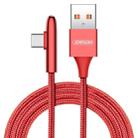 JOYROOM S-M98K 3A USB-C / Type-C Bullet Shape Quick Charging + Transmission Nylon Braided Data Cable, Length: 1.2m(Red) - 1