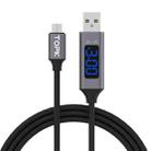 TOPK 3A USB to Micro USB Smart Digital Display Fast Charging Data Cable, Cable Length: 1m - 1