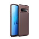 Carbon Fiber Texture Shockproof TPU Case for Galaxy S10 5G (Brown) - 1