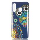 Blue Owl Pattern Noctilucent TPU Soft Case for Galaxy A50 - 1
