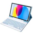 For iPad 10th Gen 10.9 2022 A10B Lambskin Texture Ultra-thin Bluetooth Keyboard Leather Tablet Case with Pen Slot(Baby Blue) - 1
