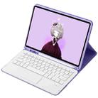 For iPad 10th Gen 10.9 2022 A10B-A Lambskin Texture Bluetooth Touch Keyboard Leather Tablet Case with Pen Slot (Lavender Purple) - 3