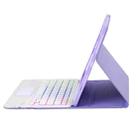 For iPad 10th Gen 10.9 2022 A10B-AS Lambskin Texture Backlight Bluetooth Touch Keyboard Leather Tablet Case with Pen Slot (Lavender Purple) - 3