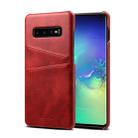 Suteni Calf Texture Protective Case for Galaxy S10, with Card Slots (Red) - 1