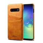 Suteni Calf Texture Protective Case for Galaxy S10, with Card Slots (Brown) - 1