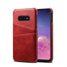 Suteni Calf Texture Protective Case for Galaxy S10 E, with Card Slots (Red) - 1