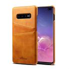 Suteni Calf Texture Protective Case for Galaxy S10 Plus, with Card Slots (Brown) - 1