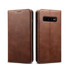 Suteni Calf Texture Horizontal Flip Leather Case for Galaxy S10, with Holder & Card Slots & Wallet (Coffee) - 1