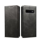 Suteni Calf Texture Horizontal Flip Leather Case for Galaxy S10 Plus, with Holder & Card Slots & Wallet (Black) - 1