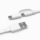 Original Huawei AP55S 1.5m TPE Flat Cord 2 in 1 Type-C + Micro USB Data Sync Charge Cable, For Huawei, Galaxy, LG, Google, Xiaomi, HTC and Other Smart Phones(White) - 1