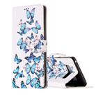 For Galaxy Note 8 Small Blue Butterflies Horizontal Flip Leather Case with Holder & Card Slots & Wallet - 1