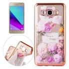 For Galaxy J2 Prime / G532 Purple Roses Pattern Electroplating Frame Soft TPU Protective Case - 1