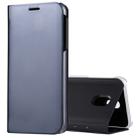 For Galaxy J3 (2017) (EU Version) Electroplating Mirror Horizontal Flip Leather Case with Holder (Black) - 1