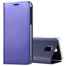 For Galaxy J7 (2017) (EU Version) Electroplating Mirror Horizontal Flip Leather Case with Holder(Purple) - 1