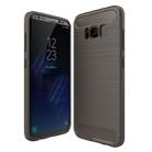 For Galaxy S8 + / G9550 Brushed Carbon Fiber Texture Shockproof TPU Protective Cover Case(Grey) - 1