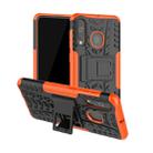 Shockproof  PC + TPU Tire Pattern Case for Galaxy A60, with Holder (Orange) - 1
