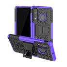 Shockproof  PC + TPU Tire Pattern Case for Galaxy A60, with Holder (Purple) - 1