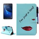 For Galaxy Tab A 7.0 (2016) / T280 Lips and Leaves Pattern Horizontal Flip Leather Case with Holder & Wallet & Card Slots & Sleep / Wake-up Function & Pen Slot - 1
