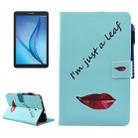 For Galaxy Tab E 8.0 / T377 Lips and Leaves Pattern Horizontal Flip Leather Case with Holder & Wallet & Card Slots & Sleep / Wake-up Function & Pen Slot - 1