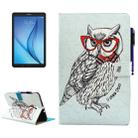 For Galaxy Tab E 9.6 / T560 Glasses Owl Pattern Horizontal Flip Leather Case with Holder & Wallet & Card Slots & Sleep / Wake-up Function & Pen Slot - 1