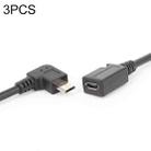 3 PCS LY-U3X097 Micro USB 5 Pin Right Elbow Male to USB-C / Type-C Female Charging Data Cable, Cable Length: 27cm - 1