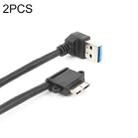 2 PCS USB 3.0 Upper Elbow Male to Micro USB 3.0 Elbow Charging Data Cable, Cable Length: 27cm - 1
