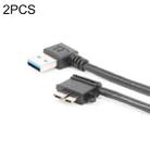 2 PCS USB 3.0 Right Elbow Male to Micro USB 3.0 Elbow Charging Data Cable, Cable Length: 27cm - 1