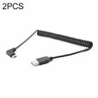 2 PCS LY-U2X148 USB Male to USB-C / Type-C Elbow Spring Charging Data Cable, Cable Length: 1.5m - 1