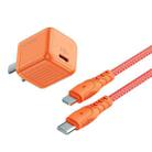 WK WP-U139i 20W Color Candy Series USB-C/Type-C Fast Charger Set (Orange) - 1