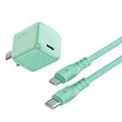 WK WP-U139i 20W Color Candy Series USB-C/Type-C Fast Charger Set (Green) - 1