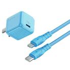 WK WP-U139i 20W Color Candy Series USB-C/Type-C Fast Charger Set (Blue) - 1