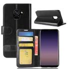 For Galaxy A5 (2018) A530F Crazy Horse Texture Horizontal Flip Leather Case with Holder & Card Slots & Wallet(Black) - 1