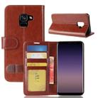 For Galaxy A5 (2018) A530F Crazy Horse Texture Horizontal Flip Leather Case with Holder & Card Slots & Wallet(Brown) - 1