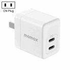 MOMAX UM32CN 35W Dual USB-C/Type-C Port Gallium Nitride PD Fast Charger, Specification: CN Plug (White) - 1