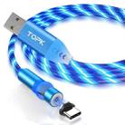 TOPK AM22 USB to USB-C / Type-C 540 Degree Bendable Streamer Ball Magnetic Data Cable, Cable Length: 1m(Blue) - 1