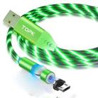 TOPK AM22 USB to Micro USB 540 Degree Bendable Streamer Ball Magnetic Data Cable, Cable Length: 1m(Green) - 1