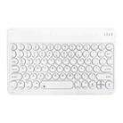 X3S 10 inch Universal Tablet Round Keycap Wireless Bluetooth Keyboard, Backlight Version (White) - 1