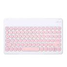 X3 10 inch Universal Tablet Round Keycap Wireless Bluetooth Keyboard (Pink) - 1