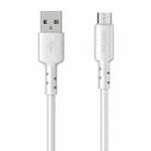 WEKOME WDC-01 Tidal Energy Series 3A USB to Micro USB PVC Data Cable, Length: 1m (White) - 1