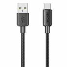 WEKOME WDC-03 Tidal Energy Series 6A USB to USB-C/Type-C Braided Data Cable, Length: 1m (Black) - 1
