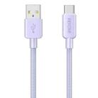 WEKOME WDC-03 Tidal Energy Series 6A USB to USB-C/Type-C Braided Data Cable, Length: 1m (Purple) - 1