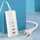 PD 20W Dual USB-C / Type-C + Dual USB 4-Ports Fast Charging Power Socket, US Plug - 1