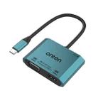 Onten M205 3 in 1 Type-C to HDMI+VGA+PD Fast Charge Video Converter (Green) - 1