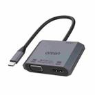 Onten M205 3 in 1 Type-C to HDMI+VGA+PD Fast Charge Video Converter (Grey) - 1