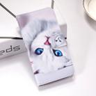 White Cat Pattern Colored Drawing Horizontal Flip Leather Case for Galaxy A7 (2018) / A750, with Holder & Card Slots & Wallet & Lanyard - 1