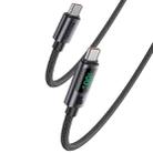 Yesido CA158 PD100W USB-C / Type-C to USB-C / Type-C Digital Display Charging Data Cable, Cable Length: 1.2m (Black) - 1
