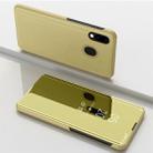 Electroplating Mirror Horizontal Flip Leather Case for Galaxy A40 , with Holder (Gold) - 1