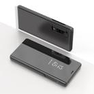 Electroplating Mirror Horizontal Flip Leather Case for Galaxy A70 , with Holder (Black) - 1