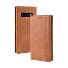 Magnetic Buckle Retro Crazy Horse Texture Horizontal Flip Leather Case for Galaxy S10 (5G), with Holder & Card Slots & Photo Frame(Brown) - 1